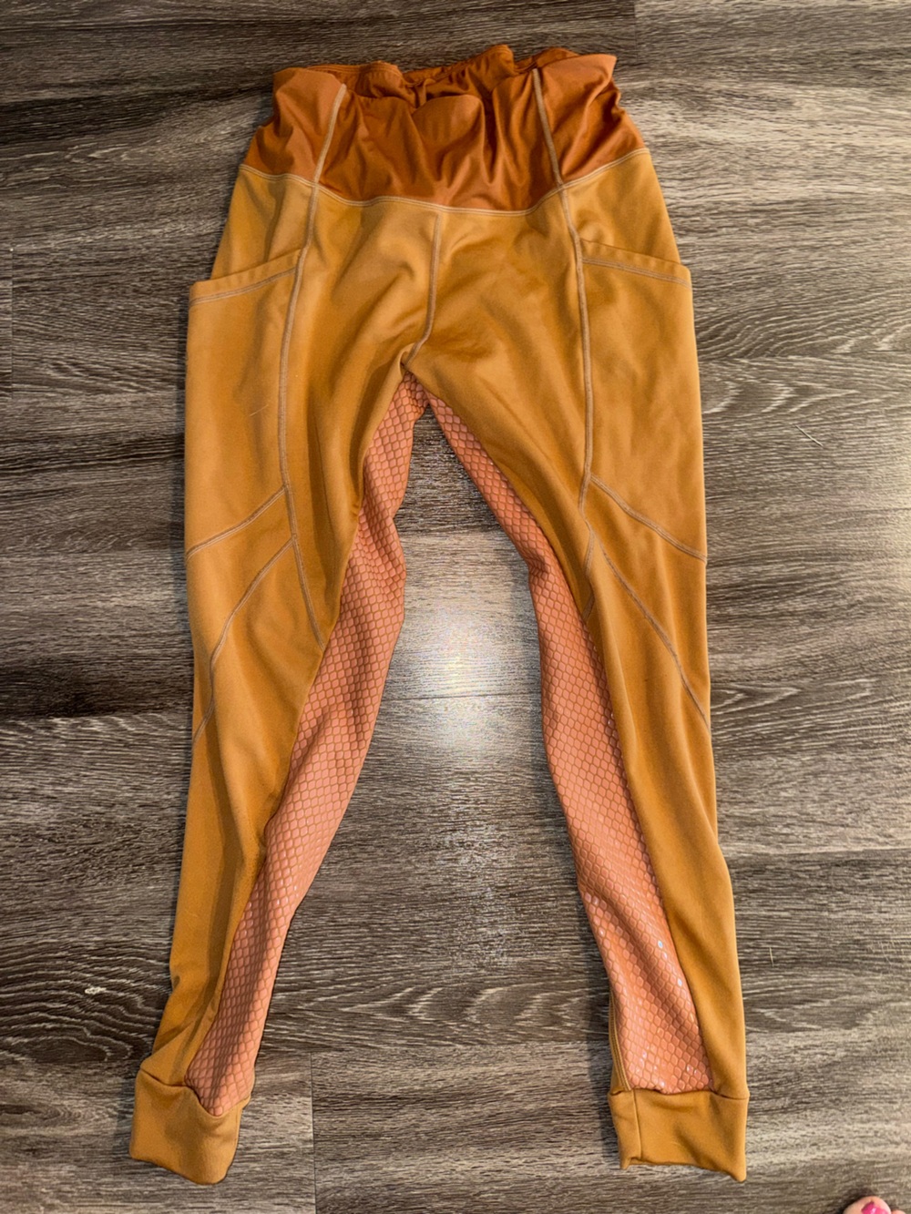 Rust Orange Sync Fleece-Lined winter breeches. Equestrian